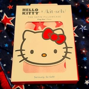 NIB KITSCH SATIN KING PILLOW CASE IN HELLO KITTY